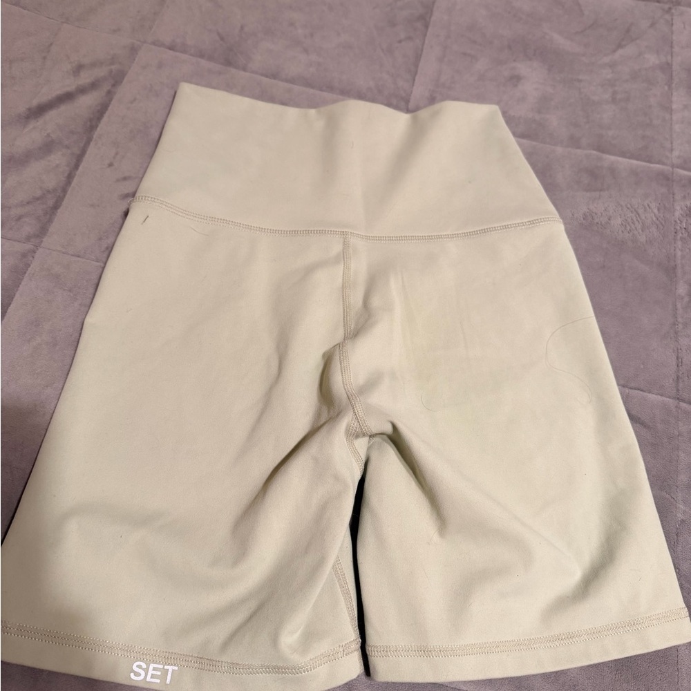 High-Waist light green Women's Bike Shorts - Picture 3 of 3